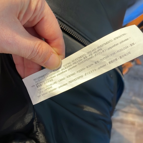 ZARA Black Faux Leather Ruffled Cropped Jacket Medium-Like new! - Picture 6 of 6